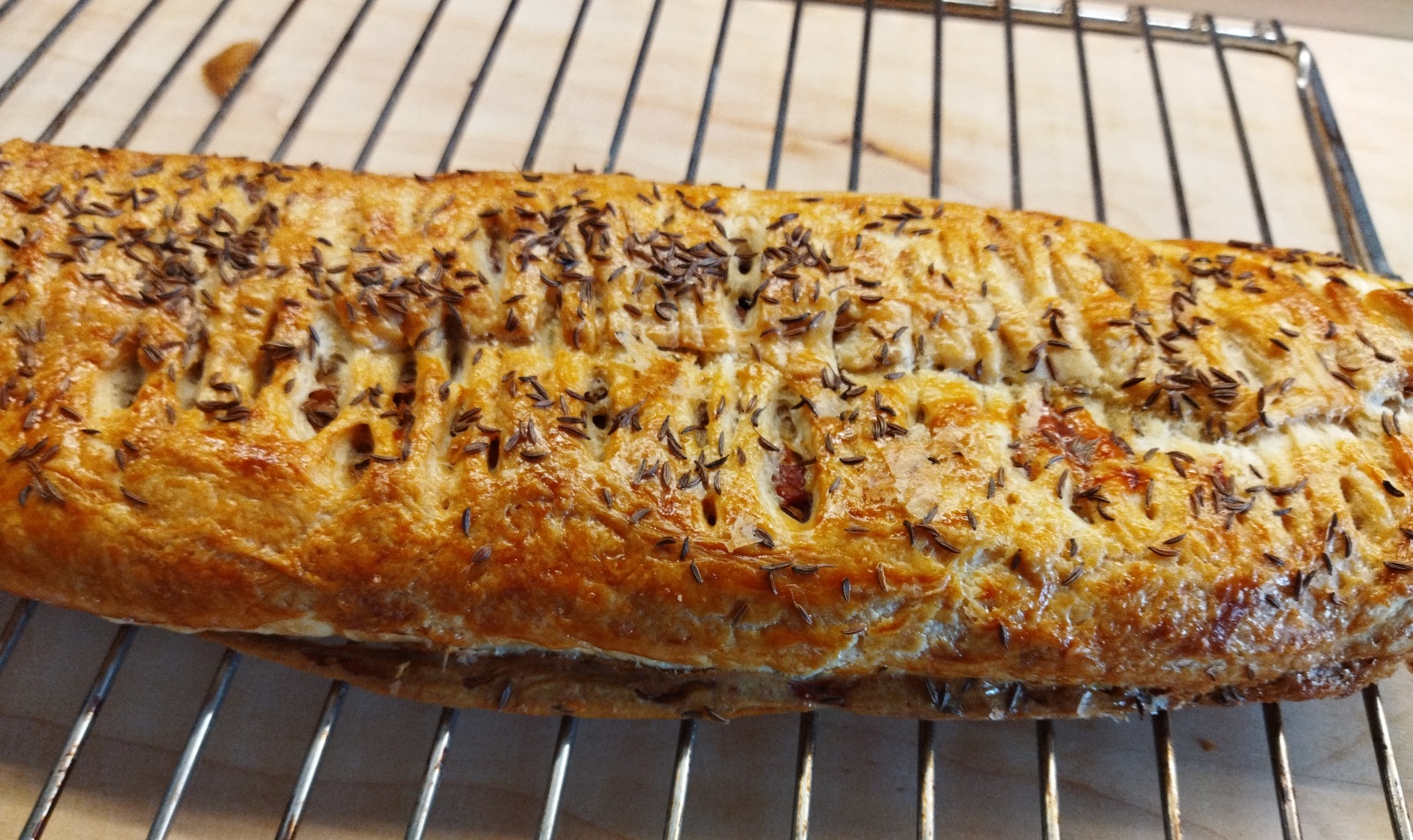 Slaný závin - upečeno - detail